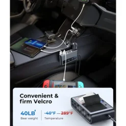 9 in 1 Cigarette Lighter Splitter, 210W Cigarette Lighter Adapter with PD/QC 3.0 * 2 Charge(3.3FT Cable), 12V/24V Independent Switches DC Cigarette Outlet Car Charger for All Car Devices