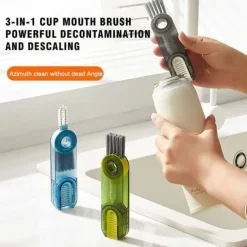 3 in 1 Cup Lid Gap Cleaning Brush Set, Multifunctional Insulation Bottle Cleaning Tools, Mutipurpose Tiny Silicone Cup Holder Cleaner, Home Kitchen Cleaning Tools