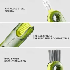 3 in 1 Cup Lid Gap Cleaning Brush Set, Multifunctional Insulation Bottle Cleaning Tools, Mutipurpose Tiny Silicone Cup Holder Cleaner, Home Kitchen Cleaning Tools