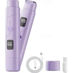 2 in 1 Electric Lady Shaver with Digital Display, Dual Head Bikini Trimmer, Wet & Dry Use Body Hair Trimmer