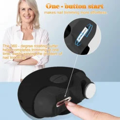 2 in 1 Electric Polishing Automatic Nail Clippers for Baby and Elderly, Rechargeable Nail Trimmer with Safe Anti-Pinch Design, Nail Care Grooming Tool