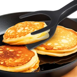 2 in 1 Grip and Flip Spatula Tongs Egg Flipper Tong Pancake Fish French Toast Omelet Making for Home Kitchen Cooking Tool