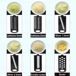 7 in 1 Multifunctional Vegetable Cutter Grater Food Slicers Shredders With 6 Blade Potatoes Carrots Manual Vegetable Cutting Tool