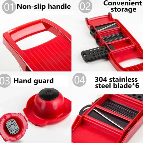 7 in 1 Multifunctional Vegetable Cutter Grater Food Slicers Shredders With 6 Blade Potatoes Carrots Manual Vegetable Cutting Tool