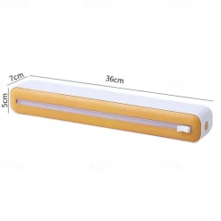 2 In 1 Plastic Wrap Dispenser Cling Film Dispenser Cutter Saran Wrap Dispenser Aluminum Foil Parchment Paper Injector Kitchen Tool