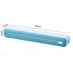 2 In 1 Plastic Wrap Dispenser Cling Film Dispenser Cutter Saran Wrap Dispenser Aluminum Foil Parchment Paper Injector Kitchen Tool