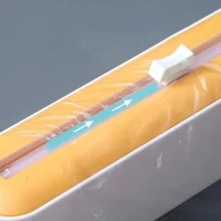 2 In 1 Plastic Wrap Dispenser Cling Film Dispenser Cutter Saran Wrap Dispenser Aluminum Foil Parchment Paper Injector Kitchen Tool