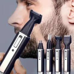 4 In 1 Rechargeable Men Electric Nose Ear Hair Trimmer Painless Women Trimming Side Burns Eyebrows Beard Hair Clipper Cut Shaver