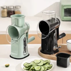 5 in 1 Rotary Cheese Grater with Handle, Rotary Grater, Vegetable Slicer, Carrot Grater, Nut Grinder and Chocolate Shaver