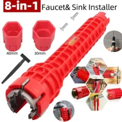 8 in 1 Sink Wrench Multi-Munction Water Pipe Faucet Wrench Repair Tool, Non-slip Kitchen Bathroom Faucet And Sink Installer, Wrench Tool For Repairing Plumbing