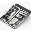 19 in 1 Stainless Steel Manicure Set For Foot Fitting Set Professional Pedicure Kit Nail Scissors Grooming Kit with Leather Travel Case for Women and Men