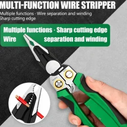 8 in 1 Wire Stripper with Voltage Tester, 2025 New Multi-Function Electric Wire Stripping Tool for Cutting and Pulling Pliers, Electric Pliers, Electrician Repair Tool