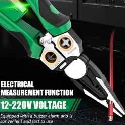 8 in 1 Wire Stripper with Voltage Tester, 2025 New Multi-Function Electric Wire Stripping Tool for Cutting and Pulling Pliers, Electric Pliers, Electrician Repair Tool