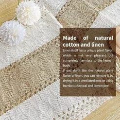 70 In Long Boho Table Runner For Home Decor Farmhouse Rustic Table Runner Cream & Brown Macrame Table Runner With Tassels For Boho Dining Bedroom for Restaurant