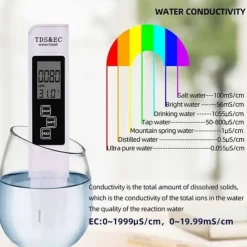 3 In1 Meter Digital Water Quality Tester TDS EC Meter Temperature Tester Pen Multifunctional Digital Water Quality Tester For Water Purity TEMP PPM Tester TDS Meter Digital Water Quality Tester