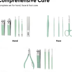 16 in1 Professional Nail Clippers Pedicure Kit Manicure Set , Stainless Steel Nail Care Tools Grooming Kit with Luxurious Travel Leather Case for Thick Nails Men Women Gift