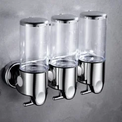 3 in1 Wall Mounted Shower Dispenser Bathroom Shower Pump Dispenser for Shower Gel Shampoo Soap(3*500ml)