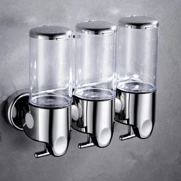 3 in1 Wall Mounted Shower Dispenser Bathroom Shower Pump Dispenser for Shower Gel Shampoo Soap(3*500ml)