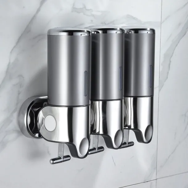 3 in1 Wall Mounted Shower Dispenser Bathroom Shower Pump Dispenser for Shower Gel Shampoo Soap(3*500ml)