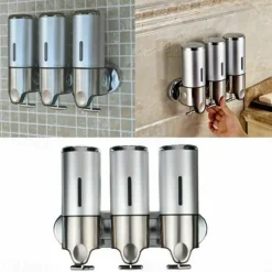 3 in1 Wall Mounted Shower Dispenser Bathroom Shower Pump Dispenser for Shower Gel Shampoo Soap(3*500ml)