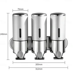 3 in1 Wall Mounted Shower Dispenser Bathroom Shower Pump Dispenser for Shower Gel Shampoo Soap(3*500ml)