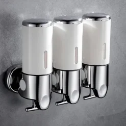 3 in1 Wall Mounted Shower Dispenser Bathroom Shower Pump Dispenser for Shower Gel Shampoo Soap(3*500ml)