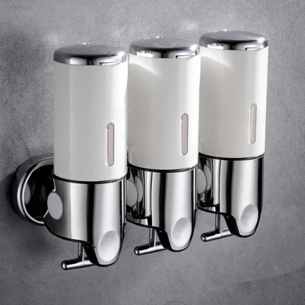 3 in1 Wall Mounted Shower Dispenser Bathroom Shower Pump Dispenser for Shower Gel Shampoo Soap(3*500ml)