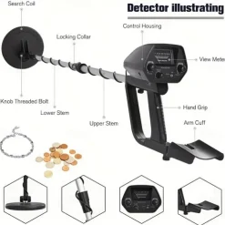 12 Inch High-Sensitivity Coil Golden Digger Deep Search Metal Detector - Adjustable Sensitivity, Advanced LCD Display, Accurate Treasure Hunter for Beginners And Professionals - Suitable for Finding L