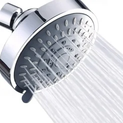 4 inch Rainfall Shower Head 5 Mode Sprayer Showerhead ABS, 360-degree Rotation High Pressure Overhead Shower Head Black Silver