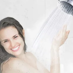 4 inch Rainfall Shower Head 5 Mode Sprayer Showerhead ABS, 360-degree Rotation High Pressure Overhead Shower Head Black Silver