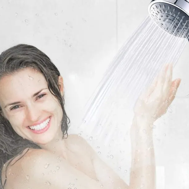 4 inch Rainfall Shower Head 5 Mode Sprayer Showerhead ABS, 360-degree Rotation High Pressure Overhead Shower Head Black Silver