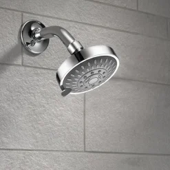 4 inch Rainfall Shower Head 5 Mode Sprayer Showerhead ABS, 360-degree Rotation High Pressure Overhead Shower Head Black Silver