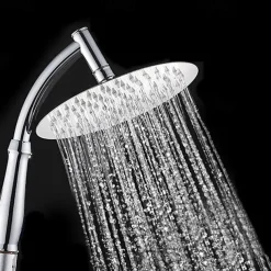 8 Inch Rotate 360 Degree Bathroom Rainfall Shower Head ABS Chrome Water Saving Shower Extension Arm Hand Held Shower Head