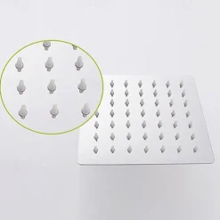 8 Inch Rotate 360 Degree Bathroom Rainfall Shower Head ABS Chrome Water Saving Shower Extension Arm Hand Held Shower Head