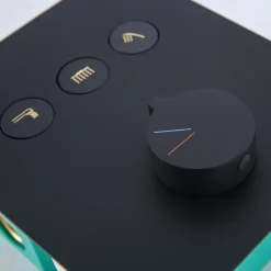 10 Inch Round Shower Faucets Sets,3-Function Matte Black / Chrome Complete with Brass Shower Head and Solid Brass Handshower Mount Inside Rainfall Shower Head System