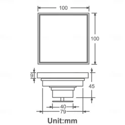 4 inch Shower Floor Drain Square, Removable Brass Insert Grate, Hair Catcher Strainer Black Chrome Golden