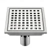 6 inch Square Shower Floor Drain Set, Removable Stainless Steel Cover Tile Insert Grate, Hair Catcher Strainer with Seal and Lifting Hook Bathroom