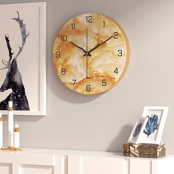 12 Inches 30 cm Time Vortex Wooden Large Wall Clock - Silent And Non-Ticking Quartz Movement Wall Clock Nordic Creative Living Room Fashion Wall Clock Home Decoration Bedroom Retro Silent Quartz Clock