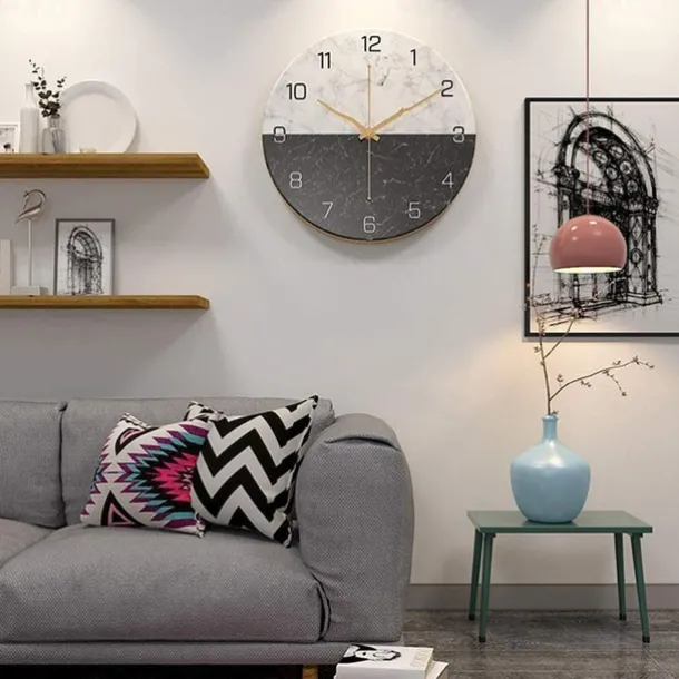 12 Inches 30 cm Time Vortex Wooden Large Wall Clock - Silent And Non-Ticking Quartz Movement Wall Clock Nordic Creative Living Room Fashion Wall Clock Home Decoration Bedroom Retro Silent Quartz Clock