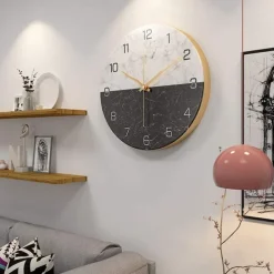 12 Inches 30 cm Time Vortex Wooden Large Wall Clock - Silent And Non-Ticking Quartz Movement Wall Clock Nordic Creative Living Room Fashion Wall Clock Home Decoration Bedroom Retro Silent Quartz Clock