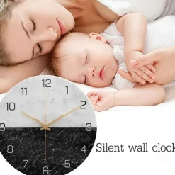12 Inches 30 cm Time Vortex Wooden Large Wall Clock - Silent And Non-Ticking Quartz Movement Wall Clock Nordic Creative Living Room Fashion Wall Clock Home Decoration Bedroom Retro Silent Quartz Clock