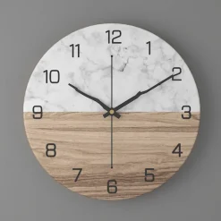 12 Inches 30 cm Time Vortex Wooden Large Wall Clock - Silent And Non-Ticking Quartz Movement Wall Clock Nordic Creative Living Room Fashion Wall Clock Home Decoration Bedroom Retro Silent Quartz Clock