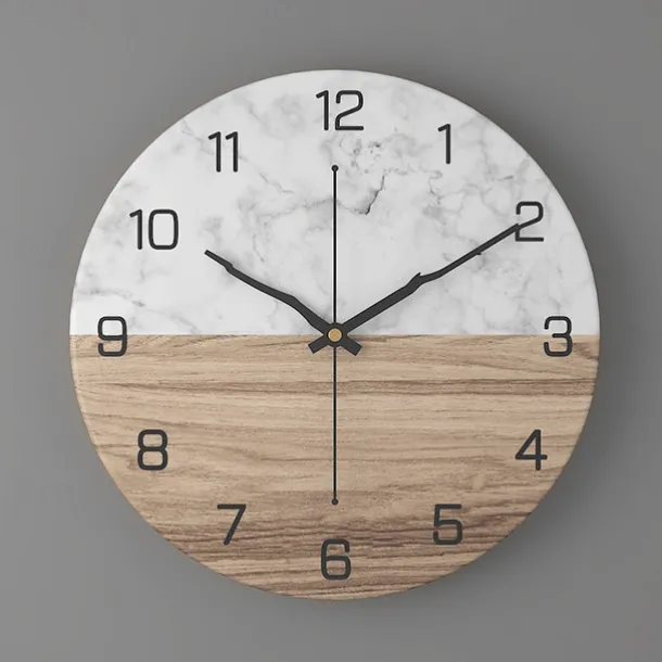 12 Inches 30 cm Time Vortex Wooden Large Wall Clock - Silent And Non-Ticking Quartz Movement Wall Clock Nordic Creative Living Room Fashion Wall Clock Home Decoration Bedroom Retro Silent Quartz Clock