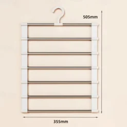 6 Layers Stainless Steel Trouser HangerMagic Foldable Pants Rack for Save Wardrobe SpaceLadder Hangers Storage Organizer