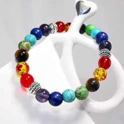 7 Mixed Chakra Healing Balance Beads Bracelet Yoga Life Energy Natural Stone Bracelet Lovers Gift