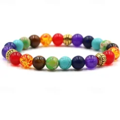 7 Mixed Chakra Healing Balance Beads Bracelet Yoga Life Energy Natural Stone Bracelet Lovers Gift