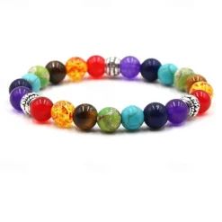 7 Mixed Chakra Healing Balance Beads Bracelet Yoga Life Energy Natural Stone Bracelet Lovers Gift