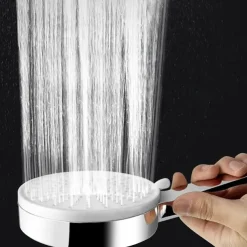 5 Mode Shower Head High Pressure Handheld Spray, with Stop Button Adjustable High-Pressure Water Saving, Shower Bathroom Accessories, Large Panel Electroplating Five-speed Showerhead