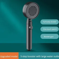 5 Modes Shower Head with Handheld, Anti-drop Nozzle High Pressure High Flow Water Saving Handheld Spray with ON/OFF Pause Switch, Shower Bathroom Accessories