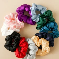 100% Mulberry Silk Hair Scrunchies Ties for Frizz & Breakage Prevention, Nature Silk Hair Ties No Damage, Elastic ponytail Holders, 1Pc